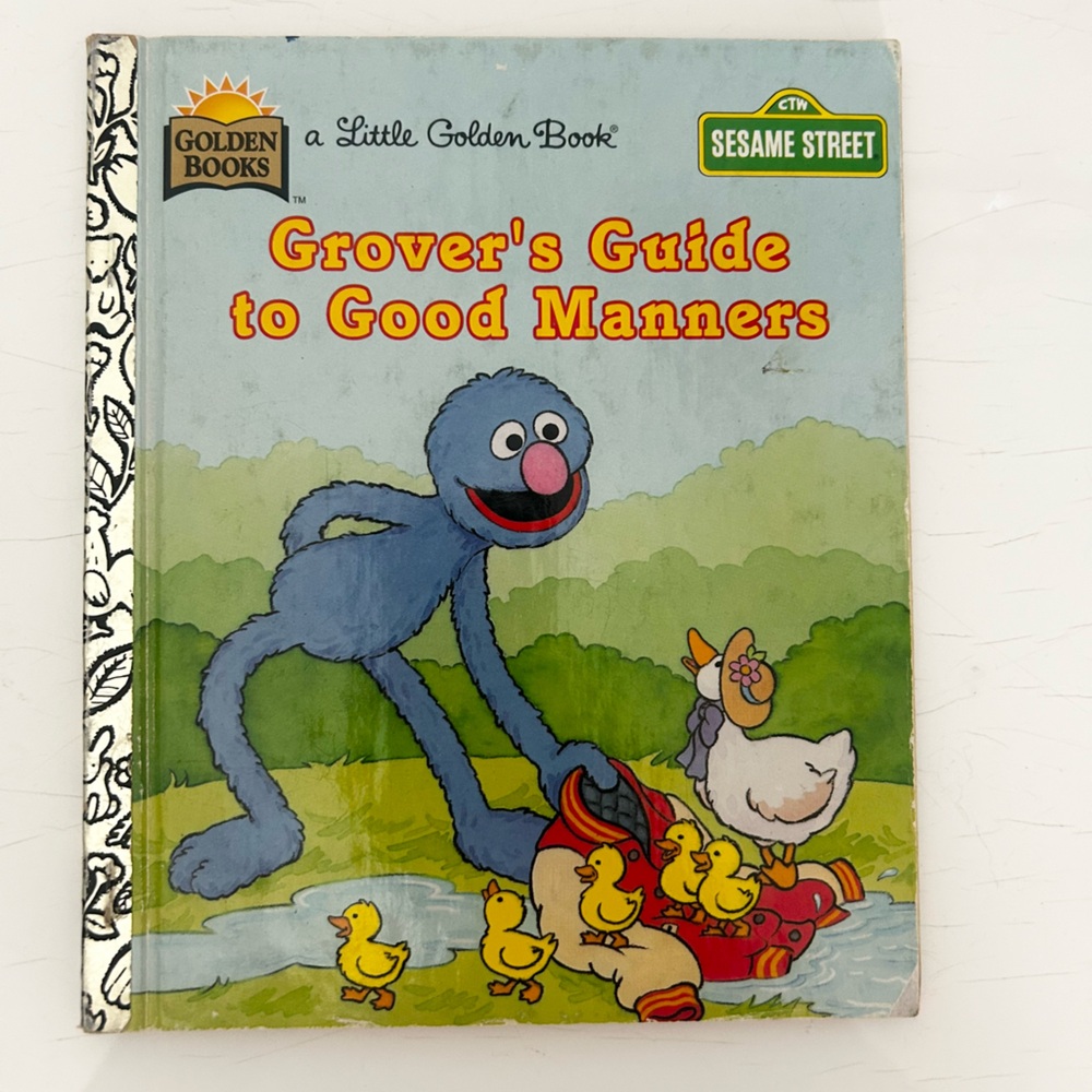 Vintage 1992 Grover's Guide to Good Manners Little Golden Book Sesame Street